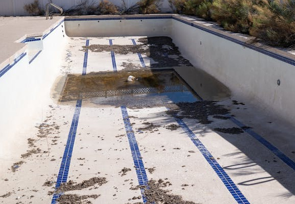 a damaged pool that requires a costly investment